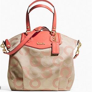 Coach Ashley Dotted OP Art North South Satchel